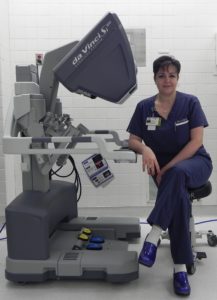 Dr. Towfigh with the daVinci robot